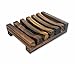 FINGER LOVE Dark Brown Hawaii Style Bathroom Sink Deck Soap Holder Wooden Soap Dish Rectangular Hand Craft Natural Soap Holder (Dark Brown)