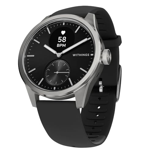 Withings ScanWatch 2, Hybrid Smartwatch, ECG, Vernetztes GPS, 42mm, Schwarz