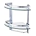 KES Aluminum Bathroom 2-Tier Glass Corner Shelf with Towel Bar Wall Mounted Extra Thick Tempered Glass Silver, A4123B