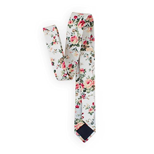 Levao-Men's Skinny Tie Floral Cotton Neck Ties for Men CT00108