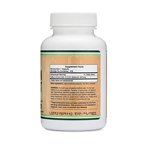 Saffron Supplement Saffron Extract 88.5mg Capsules (210 Count