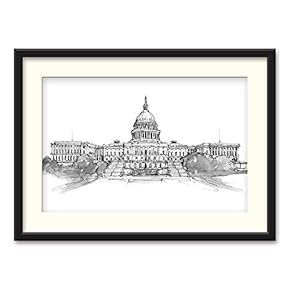 SIGNFORD Black Framed Canvas Wall Art Architectural Drawing...