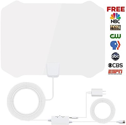 HDTV Antenna,Indoor Amplified TV Antenna 50 to 70 Mile Range with Creative Adjustable Amplifier Booster and and 16.5 Feet Coaxial Cable (White)
