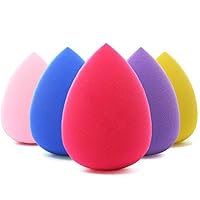 5 Pcs Makeup Sponge Set Blender Beauty Foundation Blending Sponge, Flawless for Liquid, Cream, and Powder, Multi-Colored Makeup Sponges (Water Droplets)