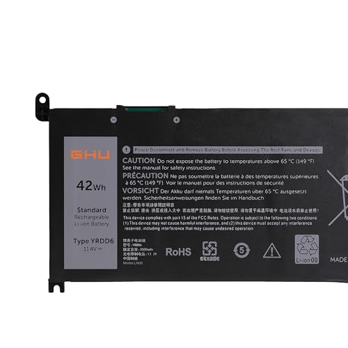 Batería GHU YRDD6 1VX1H de 42 Wh para Dell Inspiron 13 3493 5480 15 3582 3583 3593 3584 Inspiron 15 5000 5582 5584 5593 5594 5598 5585 Vostro 3491 5481 5581