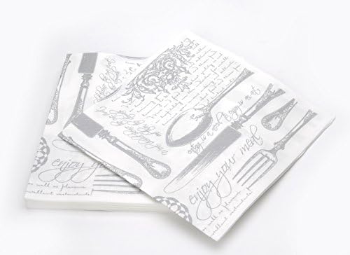 SimuLinen Colored &amp; Decorative Napkins – SILVER HEIDI – Cloth Like &amp; Disposable Dinner Napkins – Soft, Absorbent &amp; Durable – 16”x16” – Pack of 50