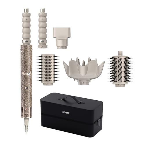 Shark FlexStyle Sparkle Limited Edition Gold Diamond 5-in-1 Haarstyler und -trockner mit Lockenaufsatz, Paddelbürste, Ovalbürste, Konzentrator, Diffusor, Aufbewahrungsbox, ohne Hitzeschäden HD446JSEU