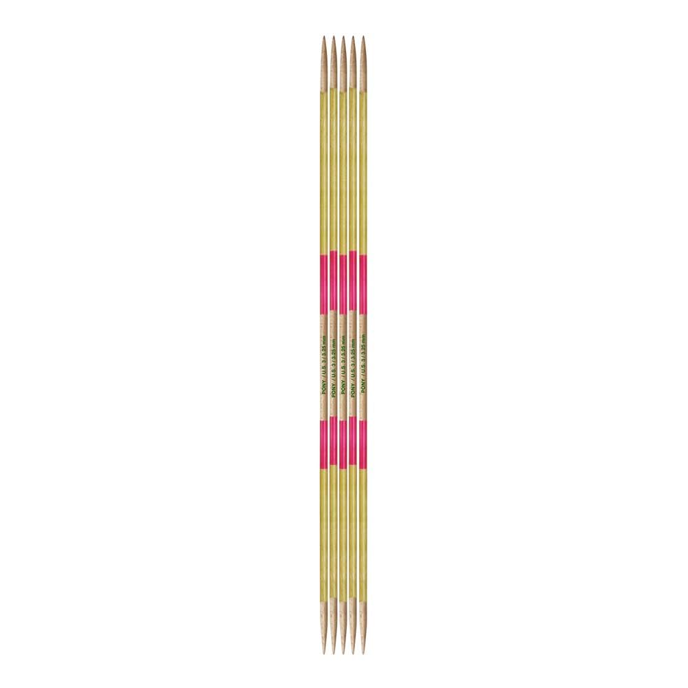 Pony Flair Double Pointed Knitting Needles 20cm 3.25mm - 1pc Pink and Brown