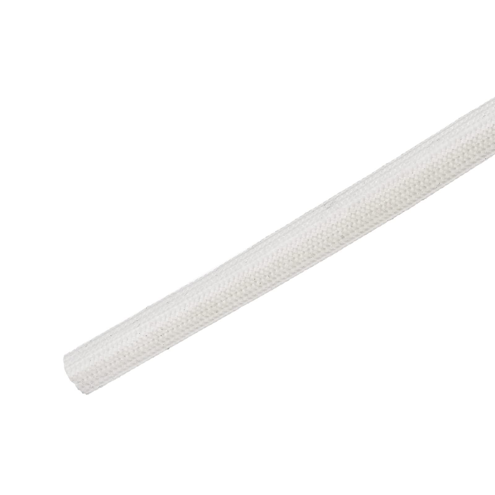DMiotech 8mmx10m(32.8ft) Fiberglass Sleeve Insulating Small Lines Fabric Tubing for Wire Protecting with Resin White