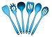 StarPack Basics XL Silicone Kitchen Utensil Set (6 Piece), High Heat Resistant to 480°F, Hygienic One Piece Design, Large Non Stick Spatulas & Serving Utensils (Teal Blue)