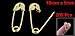 uxcell® Metal Fastening Safety Pins 18mm x 5mm 200 Pcs Gold Tone