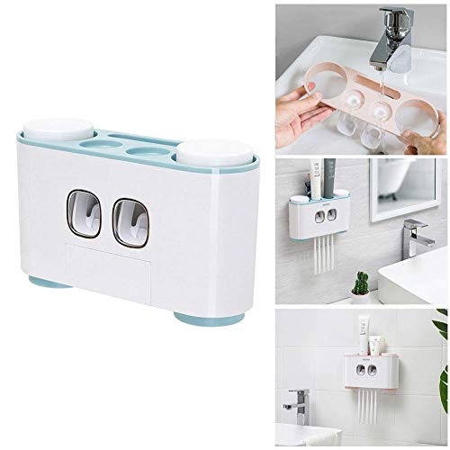 Dragon Honor Auto Squeezing Toothpaste Dispenser, Tulas Wall Mount Bathroom Hands Free Squeezer (Blue) - Thumbnail 4