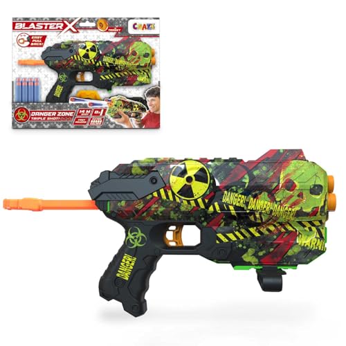 CRAZE BLASTER-X Foam Guns Fury - Childrens Foam Gun 30cm, 8 darts, shooting range 14m - Foam explosive toy, 3 Colours, Big