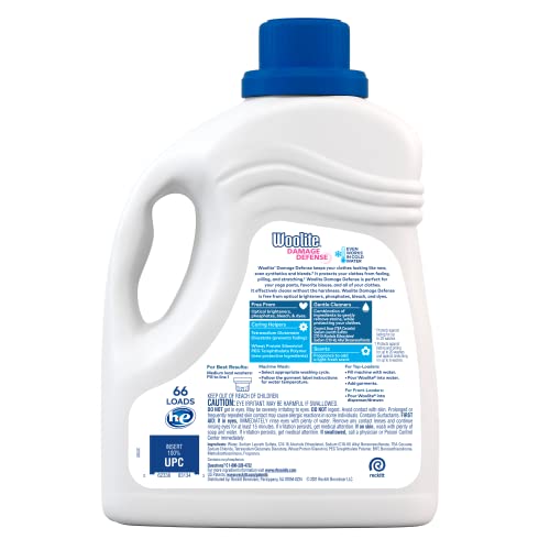 Woolite Damage Defense Liquid Laundry Detergent, 66 Loads, Regular and