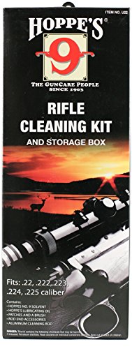Hoppe's No. 9 Cleaning Kit with Aluminum Rod, Universal .22-.225 Caliber Rifle/Pistol