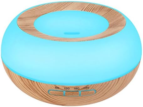 Oil Diffuser, CREATIVE DESIGN Aromatherapy Oil Diffusers, 300ml Wood Grain Ultrasonic Aroma Cool Mist Humidifier with 7 Colors LED Lights Changing &amp; Auto Shut-Off Function