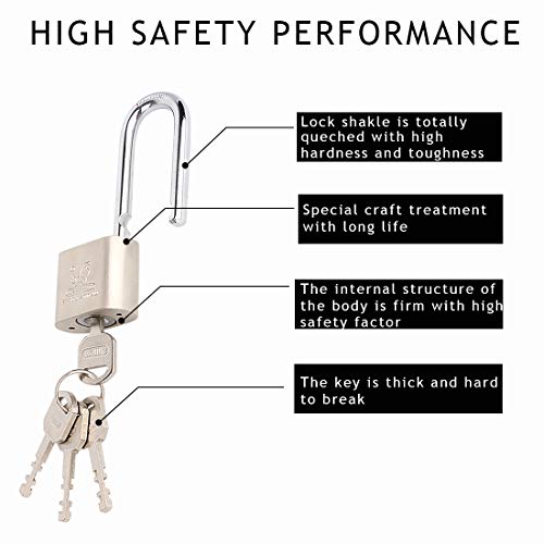 Locks with Keys 2 Pack, Katfort 19/16inch(40mm) Padlock with 4 Keys