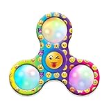 Hot Sale ! Ninasill Exclusive Cool Emoji LED Light Fidget Hand Tri-Spinner Stress Relief Manipulative Play Toy