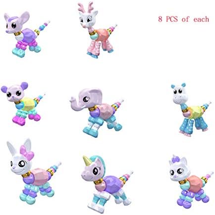 KUZLO DIY Magic Pet Bracelet Funny Stitching Twisty Tricks Unicorn Rabbit Animal Toy Cute Creative Beads Bracelet Set for Kids Girls