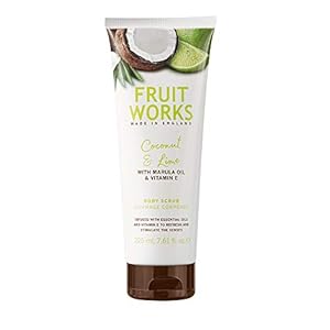 Fruit Works Coconut & Lime Cruelty Free & Vegan Body Scrub With Natural Extracts 1x 225ml