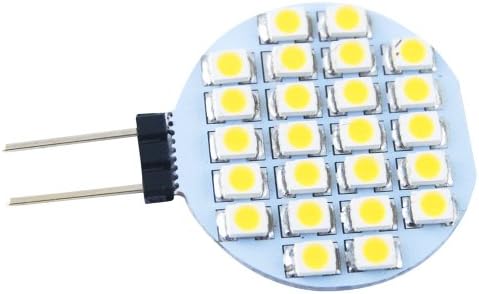 Jambo 2pcs Corn Light G4 socket, AC DC 12V, 1 Watt, 70 Lumen, 5500 Kelvin, 24 x 3528SMD LEDs