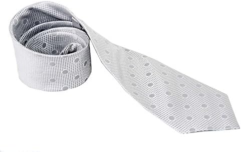 Tie man for ceremony LANCETTI grey fancy pois 100% silk B349