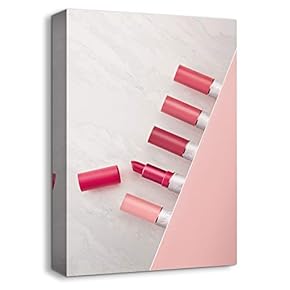 Canvas Wall Art Girls Make Up Suite Collections Painting Artwork for Home Prints Framed - 12x18 inches