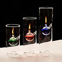 AODEW 3Pcs Transcend Clear Glass Oil Lamp is a Unique Gift for Home Cafe Wedding Candlelight Dinner Decoration.