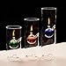 HOBULL 1 Set/3 SizeRefillable Oil Lamp Transcend Clear Glass Unscented Pillar Candle Long Lasting Tea Lights Unique Gift