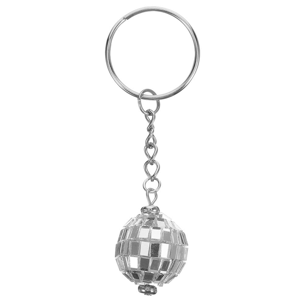 MAGICLULU Retro Laser Disco Ball Keychain Pendant 3.5 Inch Zinc Alloy Portable Bag Ornament for Keys Backpacks Cellphones 2 Pack
