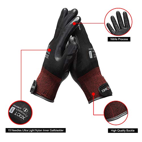 OCGIG Oily Work Gloves Nitrile Coated Industrial Grip Repair Safety Glove KX-13,XL - Thumbnail 2