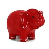 Child to Cherish Large Stitched Elephant Bank, Red
