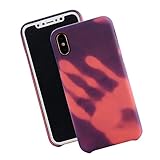 Cell Phone Case Cover For Iphone X,Matoen Thermal Sensor Physical Discoloration Softphone Case (For Iphone X, Purple)