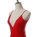 Flymall Deep V-neck Backless Strap Maxi Tank Split Side Dress(S,Red)