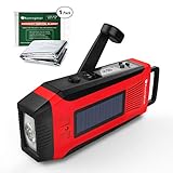RunningSnail Emergency Solar AM/FM//NOAA Weather Radio - 3W LED Flashlight, SOS Alarm & 2000MAh Power Bank for Hurricane/Storm/Earthquake/Camping/Hiking - with Emergency Blanket