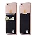 (Two) Stretchy Cell Phone Stick on Wallet Card Holder Phone Pocket for iPhone, Android and All Smartphones. (Black) primary