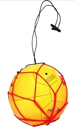 2 Soccer Ball Bungee Elastic Kicking Net Red / Handle