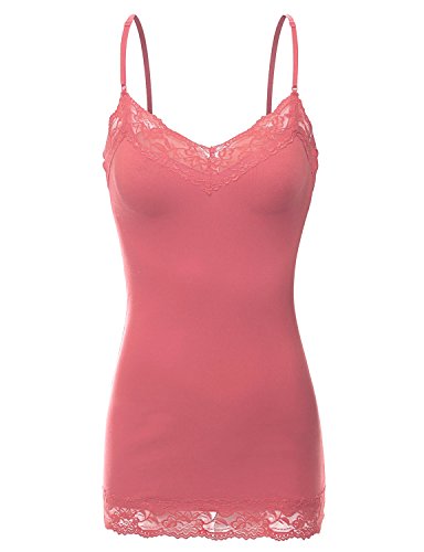 RT1004 Ladies Adjustable Spaghetti Strap Lace Trim