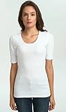 zhAjh Womens Cotton Spandex Mercerized Scoopneck Half Sleeve Tee