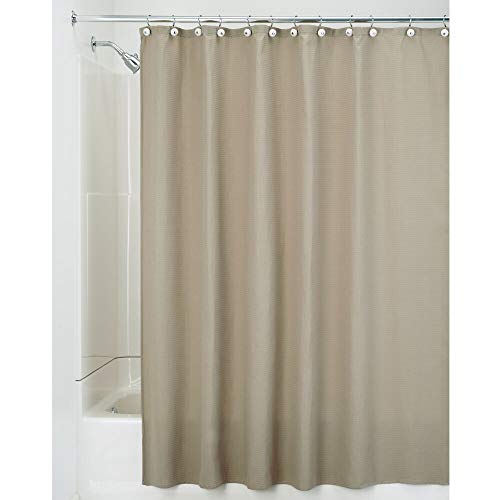 mDesign Extra Wide Hotel Quality Polyester/Cotton Blend Machine Washable Fabric Shower Curtain