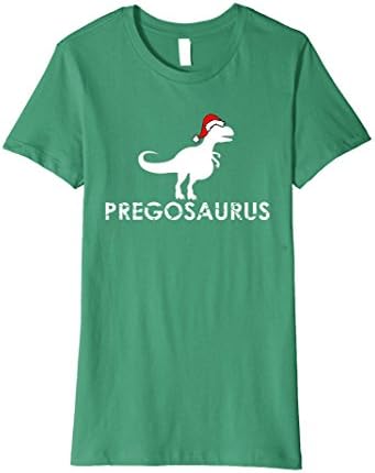 Womens Pregosaurus Funny Christmas Pregnancy Announcement T Shirt XL Kelly Green