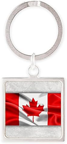Square Keychain Resplendent Canadian Canada Flag