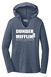 Ladies Hoodie Shirt Dunder Mifflin A Paper Company Funny TV Show Shirt Navy Frost L
