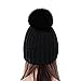 FURTALK Women Girl Large Real Fox Fur Pom Pom Winter Fur Hat Beanie Ski Hat