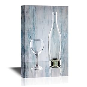 Empty Glass Bottles on Vintage Wood Style Background
