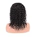 cute fairy 100% Human Hair Wig Kinky Curly Wig with Bangs Black Deep Culy Wig Fluffy Wavy Wig Nature Looking Glueless Wig 18inches