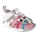 Luvable Friends Unisex Baby Crib Shoes, White Metallic Sandal, 6-12 Months