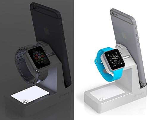 Basecamp Apple Watch Charger Dock - 3 Charging USB Ports and Nightlight, iPhone and iWatch Stand Holder, Apple Watch 2 Docking Station