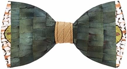 Brackish Lowry Handcrafted Mens Feather Bow Tie (186-BRK)