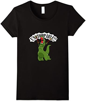 Women's Unstoppable training T rex T shirt funny sarcasm Small Black